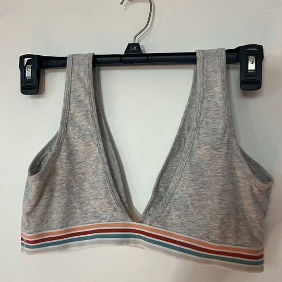 Vintage 80s Striped Gray Girl Next Door Bralette - Size M Medium - Picture 2 of 3